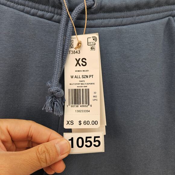 ADIDAS WOMEN'S XS SZN OVERSIZED WIDE THIGH JOGGER BLUE FLEECE - Picture 3 of 7